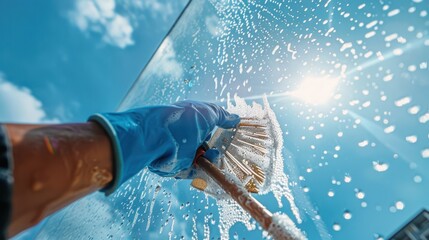 The window cleaning action