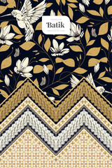 batik floral pattern background 11