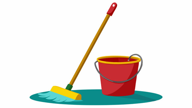 recommend clip art: Floor mop with bucket Vector illustration on white background 