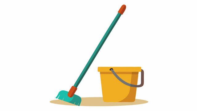 recommend clip art: Floor mop with bucket Vector illustration on white background 