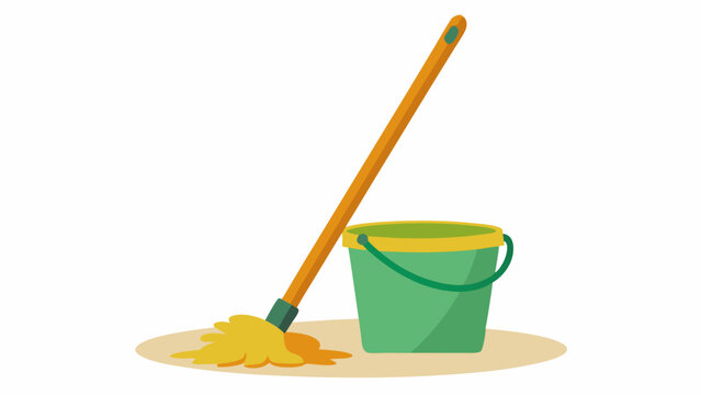 recommend clip art: Floor mop with bucket Vector illustration on white background 