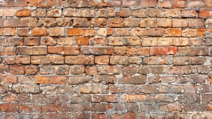 Fototapeta premium Texture background of aged red brick wall