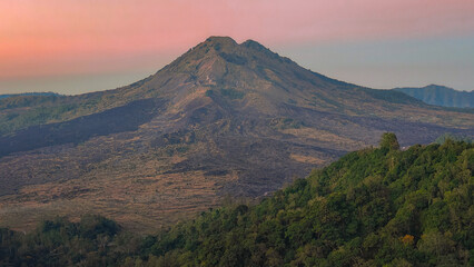 mountains in the fog, mount batur, Kintamani Bali