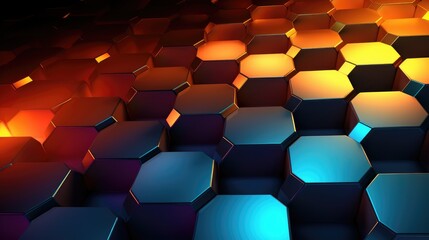 Obraz premium modern symmetrical hexagon arrangement with gradient color for wallpaper or background