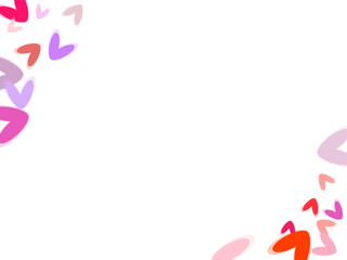 Heart love vector background. Valentine frame. Pink hearts confetti.   Each type of heart is on its own layer and grouped by color.