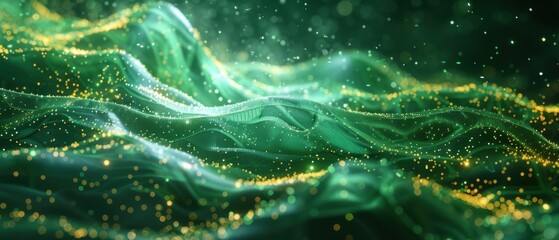 Abstract Green and Gold Background.