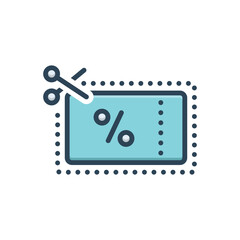 Color illustration icon for coupon