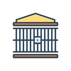 Color illustration icon for prison
