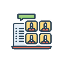 Color illustration icon for group chat