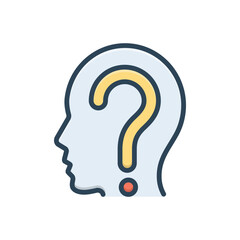 Color illustration icon for questioning