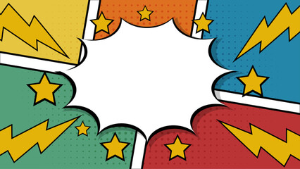 Hand drawn cartoon bang background, Pop art halftone background, Gradient comic background