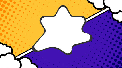 Trendy colorful background in comic pop art comic style, Freehand drawn comic book bubble cartoon fun