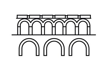 Fototapeta premium A simple illustration of a bridge in monochrome tones