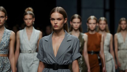 Fototapeta premium The edgy sophistication of a modern fashion runway show ai-generated