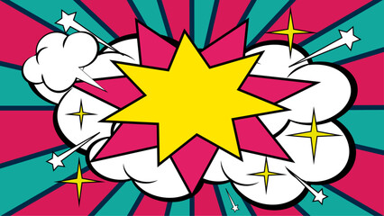 Flat comic style wallpaper with bubble, Comic Blank Speech Bubble With Copy Space Color Background