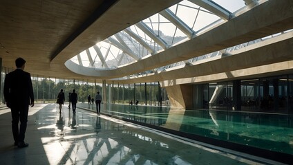 Fototapeta premium The innovative use of sustainable materials in futuristic architecture ai-generated
