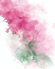 Fototapeta premium Expressive abstract watercolor background with dynamic pink drips splatters and blots on a flawless white canvas Ideal for and elegant design banners posters wallpapers
