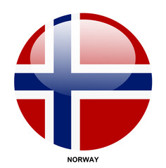 Obraz premium NORWAY flag button on white background