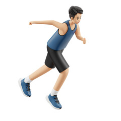 3D Character Male Starts Running