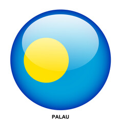 PALAU flag button on white background