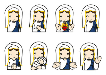 聖母マリア　表情セット