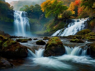 Obraz premium waterfall in the forest