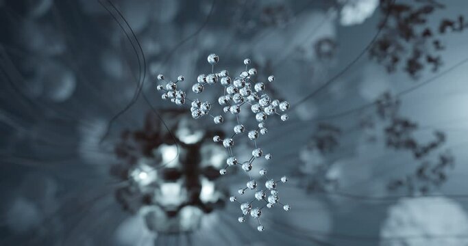 Avacopan rotating 3d molecule, molecular structure of complement inhibitors, seamless video