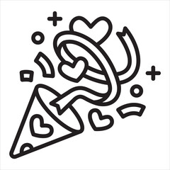 confetti line icon vector illustration.