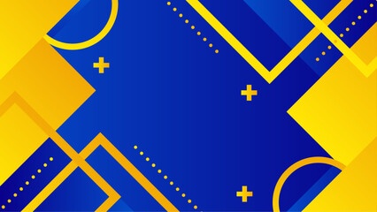 Abstract background images vector art graphic. Blue and yellow shapes variation template design