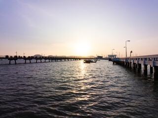 Fototapeta premium Landscape Sunset sky,Nature beautiful Light Sunset or sunrise over sea