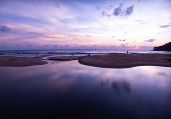 Landscape Sunset sky,Nature beautiful Light Sunset or sunrise over sea