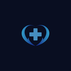 Minimalist Love Medical Logo Icon Vector