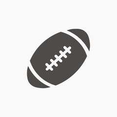 American football ball vector icon. Rugby ball icon vector symbol	