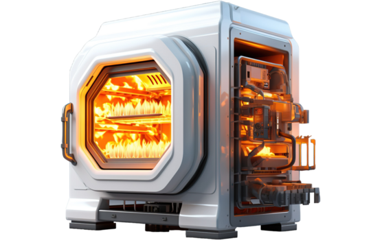 A Glowing Portal to Another Dimension, Illuminated by a Fiery Core on a Clear PNG or White Background.