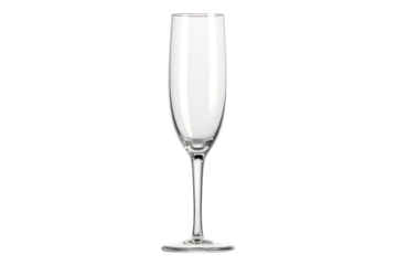 A Single, Empty Champagne Flute Awaits the Celebration on a Clear PNG or White Background.