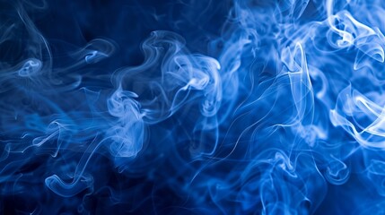 Obraz premium Abstract smoke-like patterns in deep blue.