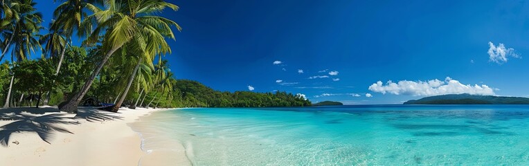 Obraz premium Vibrant Tropical Beach Panorama