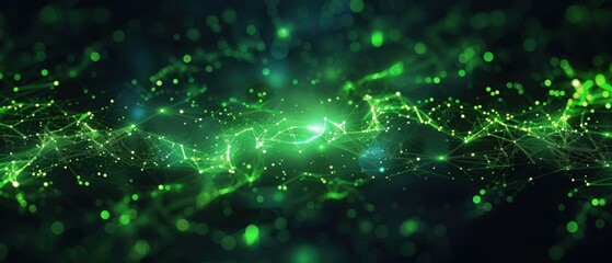 Abstract Green Network Background.