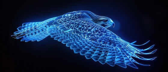 Blue Falcon in Flight.