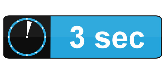 3 Sekunden - Blau schwarzer Banner Button mit Zeit
