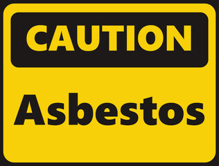 Obraz premium Caution Asbestos safety signage in vector illustration 