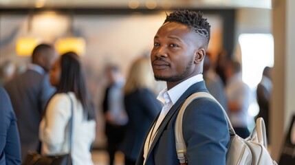 Fototapeta premium Successful South African Businessman at Mining Conference in Johannesburg