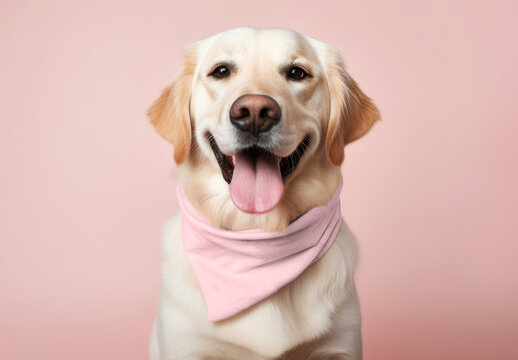 Dog Wearing Bandana Mockup With Generative AI