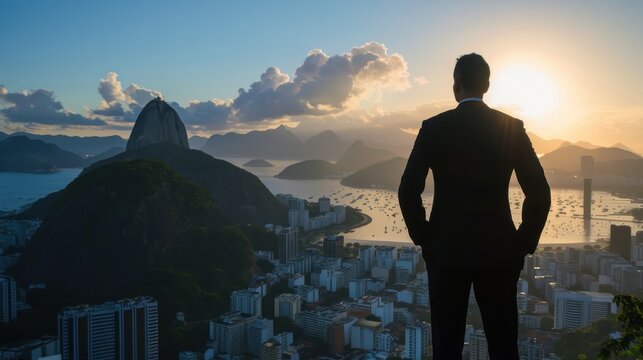 Brazilian Businessman at a Vibrant Rio de Janeiro Business Summit