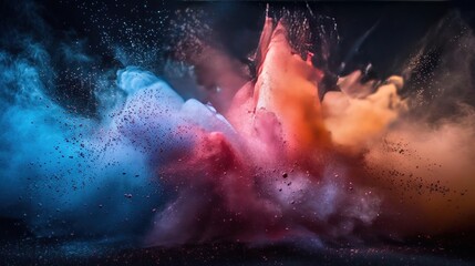 Abstract Explosion of Colors and Particles