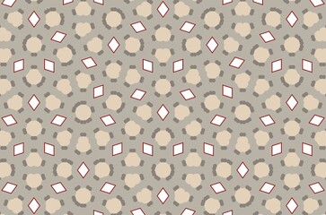 A pattern of squares and diamonds in a tan and gray color scheme