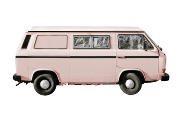 Pink van png sticker, transparent background © Rawpixel.com