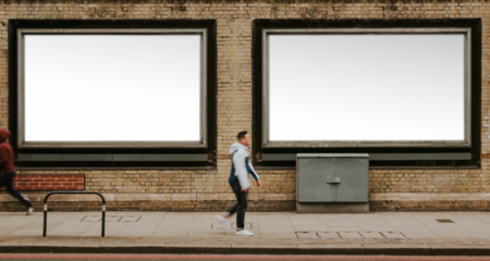 Billboard mockup png, advertisement on the street of London