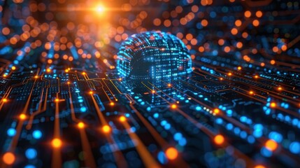 Digital Globe on Circuit Board