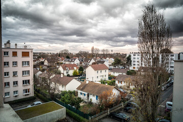 Fototapeta premium Weather and clouds in parisian suburb